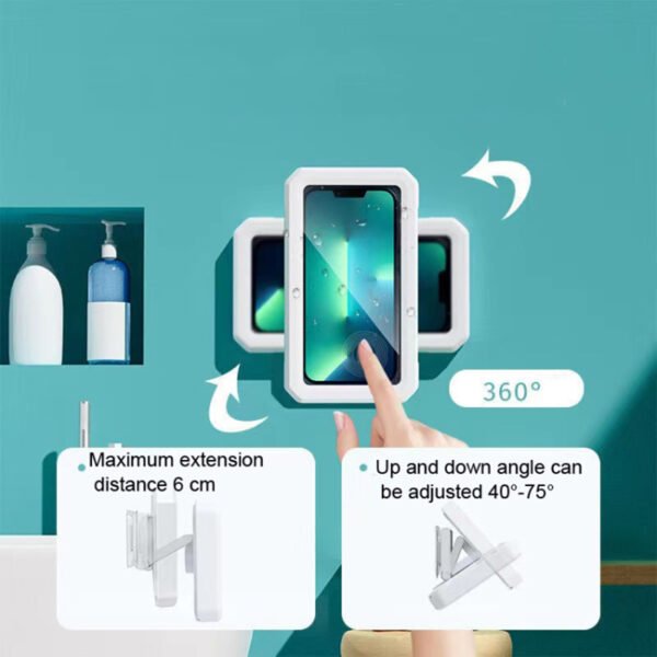 Waterproof Wall-Mount Adjustable Phone Holder