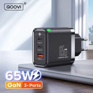 QOOVI 65W GaN 3-Port USB-C Fast Charger