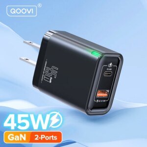 QOOVI 45W GaN USB-C Fast Charger – PD & QC 3.0