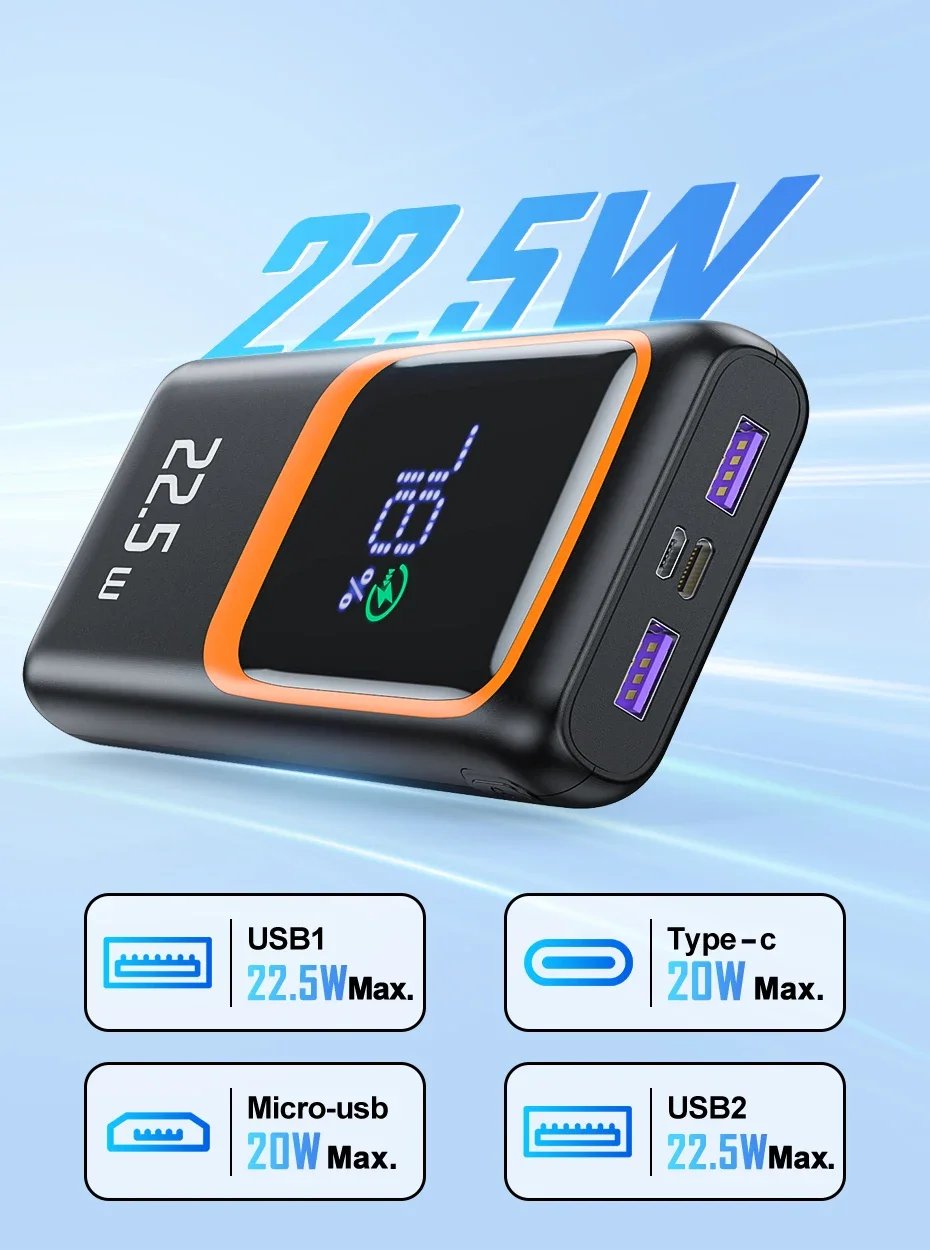 QOOVI USB-C and USB-A power bank