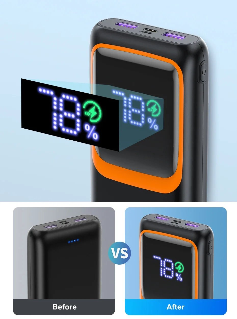 QOOVI power bank digital battery display