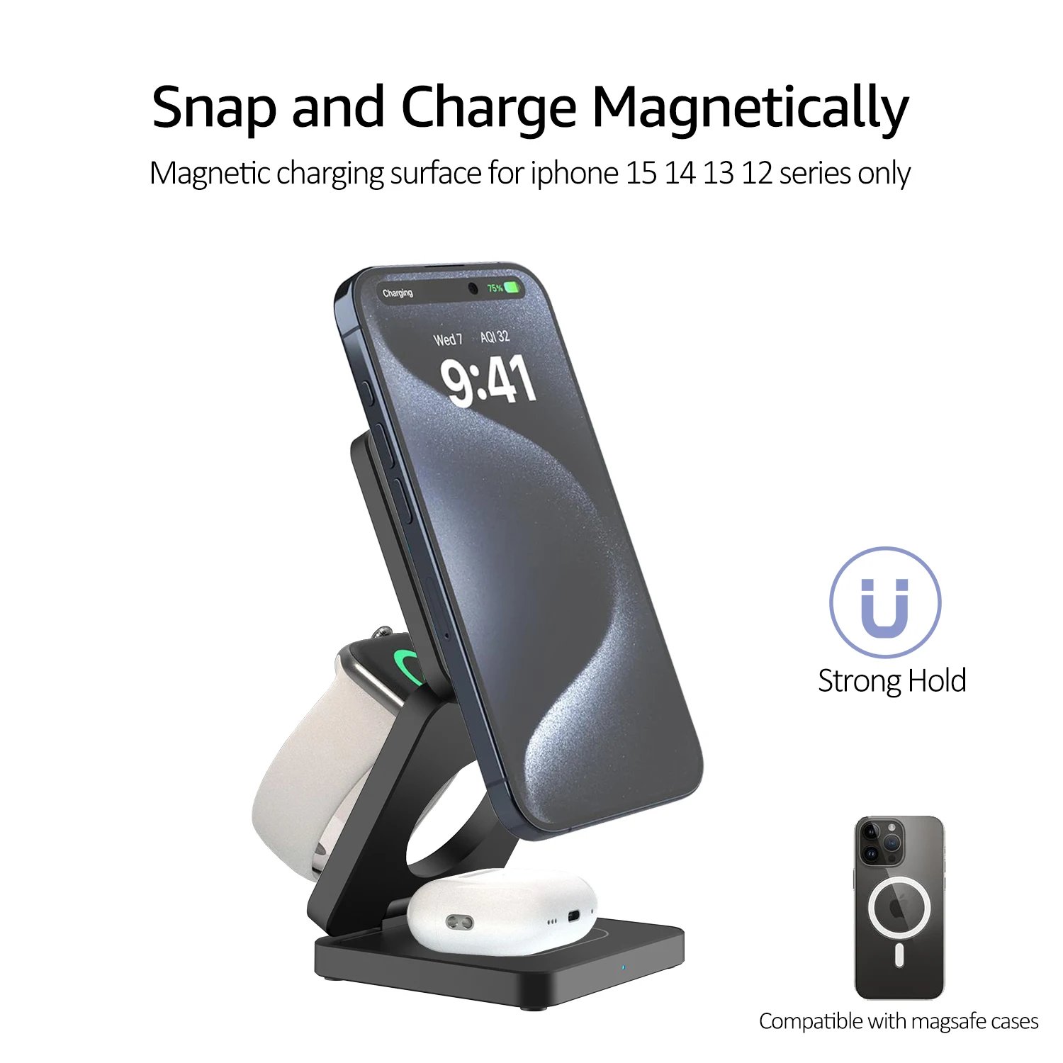 Qi2 magnetic phone charging stand