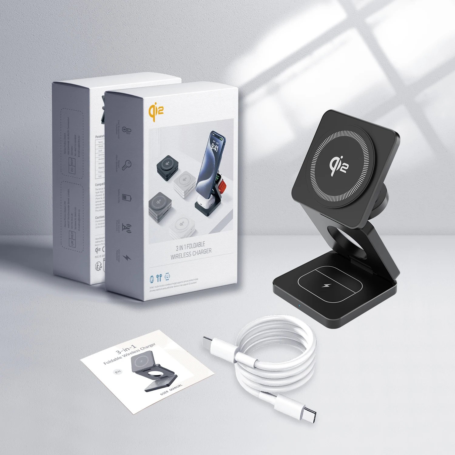 ILEPO 3-in-1 wireless charging stand