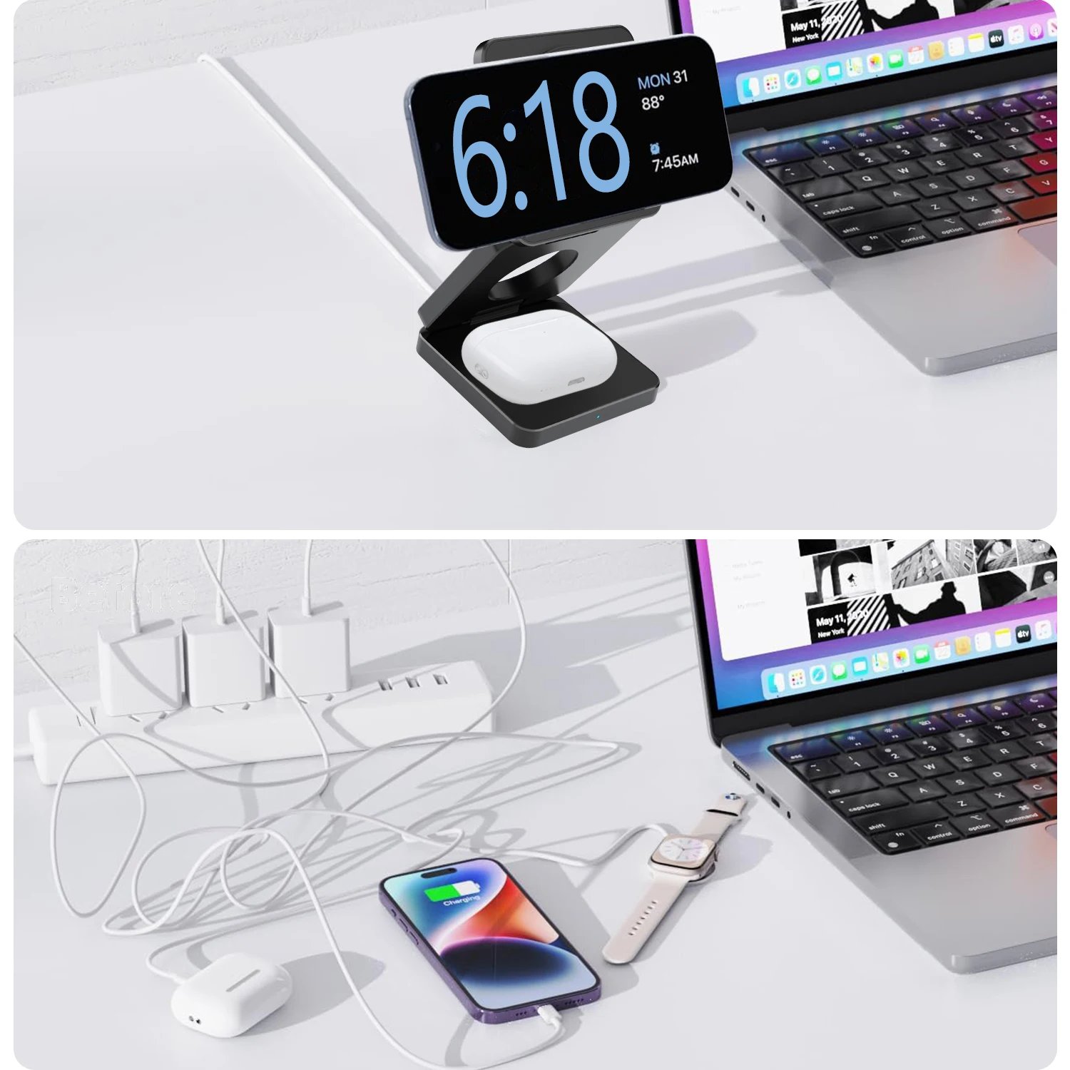 wireless charging station for iPhone Apple Watch and AirPods