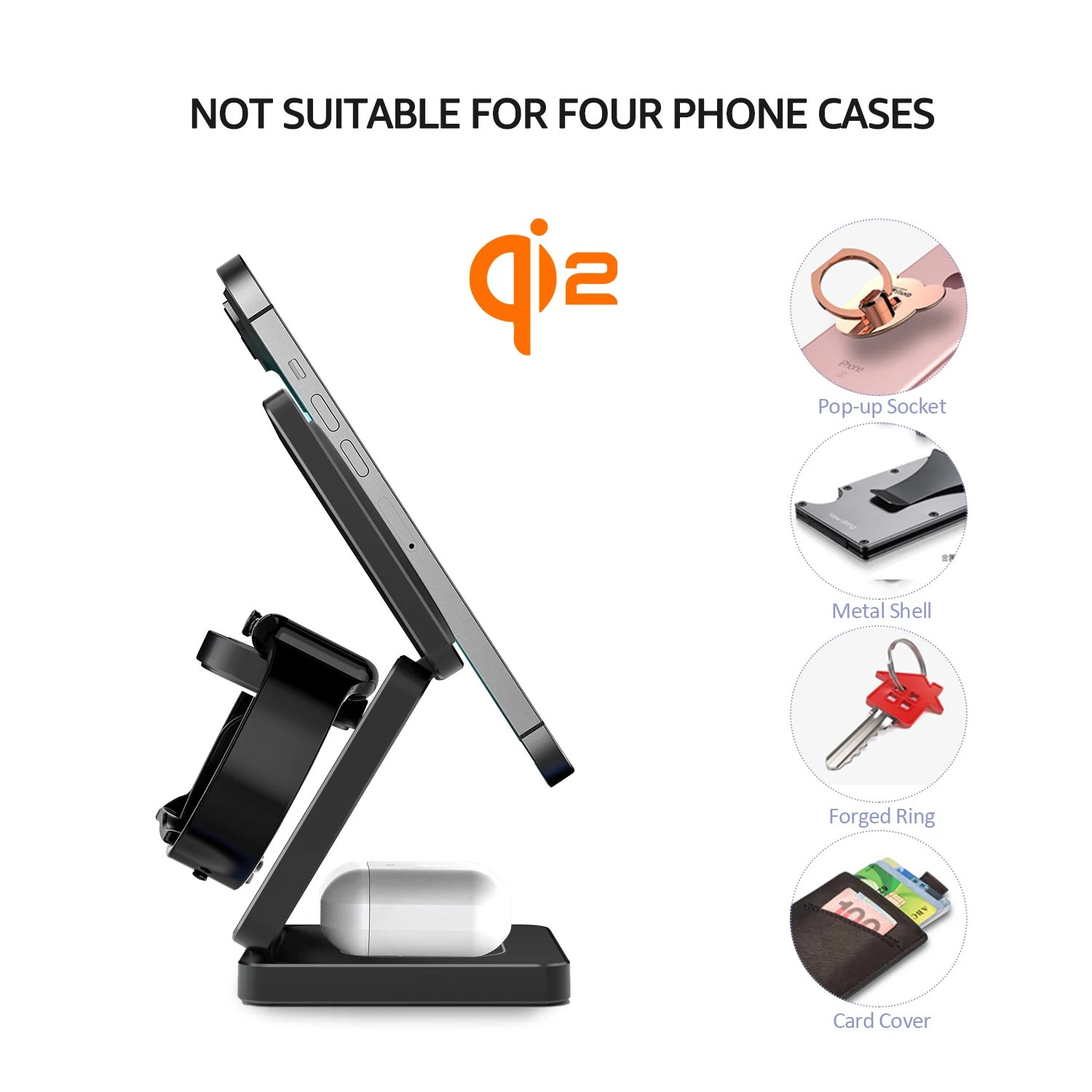 ILEPO Qi2 15W 3-in-1 wireless charging station
