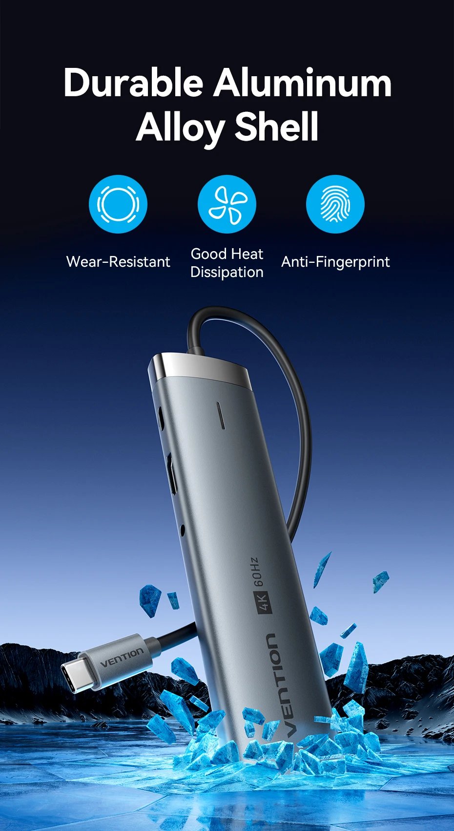 Vention USB-C hub metal housing