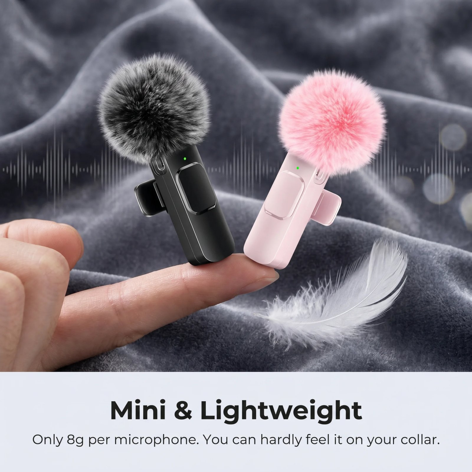 Wireless clip-on lavalier microphone
