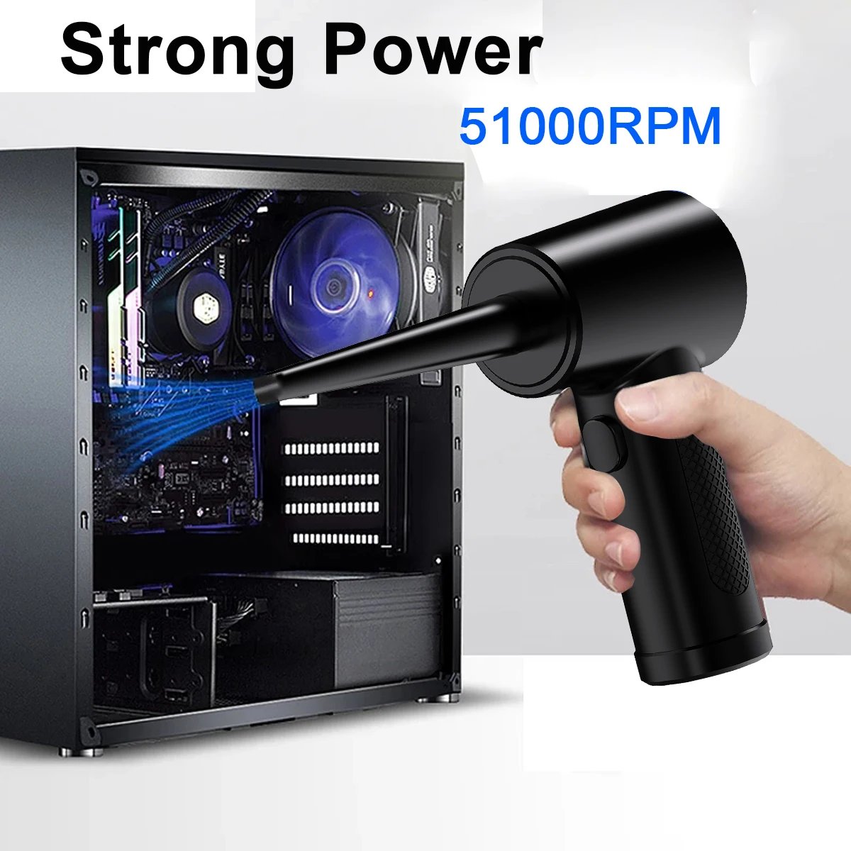 Cordless Electric Air Duster – 51,000 RPM Rechargeable Dust Blower - Image 2