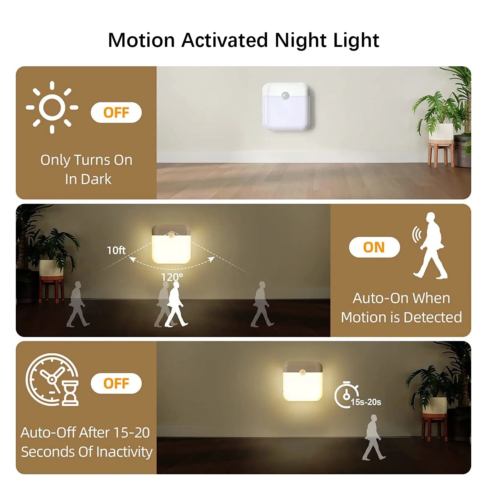 Cordless LED sensor light for bedroom and closet