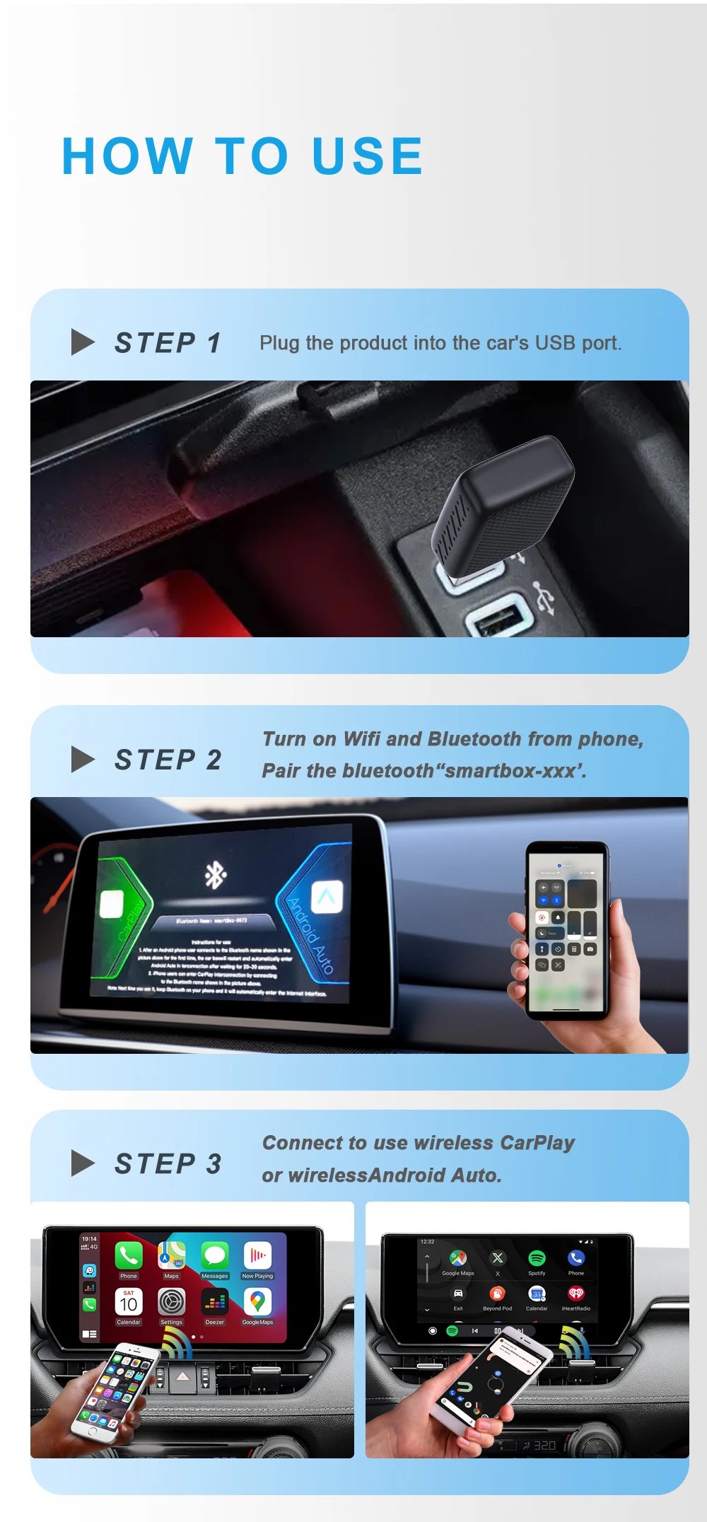 Wireless Android Auto adapter
