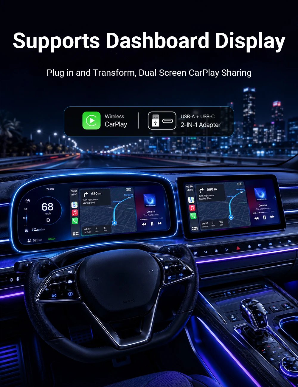 Wireless CarPlay Android Auto compatibility